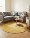 Trellis Mosaic Collection Area Rug - Arborville (Yellow) Round Yellow  lifestyle 39