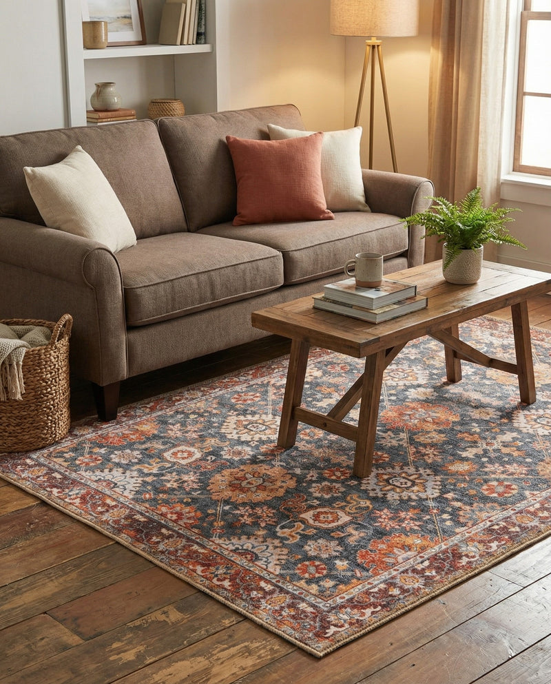Heritage Elegance Collection Area Rug -  Himeji Rectangle Navy Blue  lifestyle 13