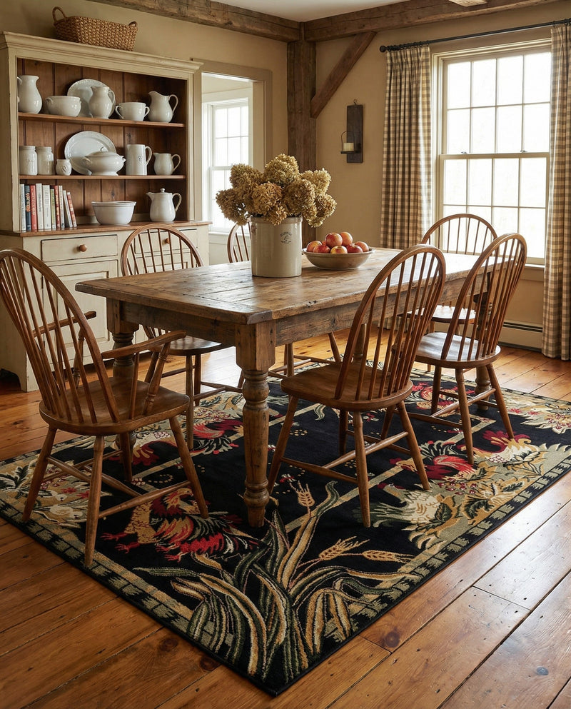 Rural Charm Collection Area Rug - Meadowbrook Rectangle Black  lifestyle 35
