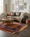 Marrakesh Elegance Collection Area Rug -  Sijilmasa Square Orange  lifestyle 70