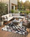 Urban Terrace Collection Area Rug -  Piazza Rectangle White and Black  lifestyle 16