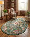 Brighton Terrace Collection Area Rug - Hove (Green) Oval Green  lifestyle 48