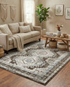 Savannah Elegance Collection Area Rug -  Tybee (Gray) Rectangle Gray  lifestyle 12