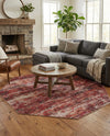 Sahara Essence Collection Area Rug - Oasis (Rust Red) Octagon Rust Red  lifestyle 41