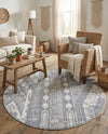 Cascade Range Collection Area Rug - Hood (Gray) Round Gray  lifestyle 74