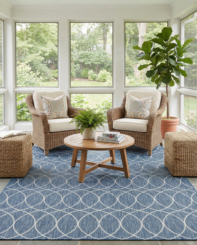 Savannah Pergola Collection Area Rug -  Pavilion (Blue) Rectangle Blue  lifestyle 8