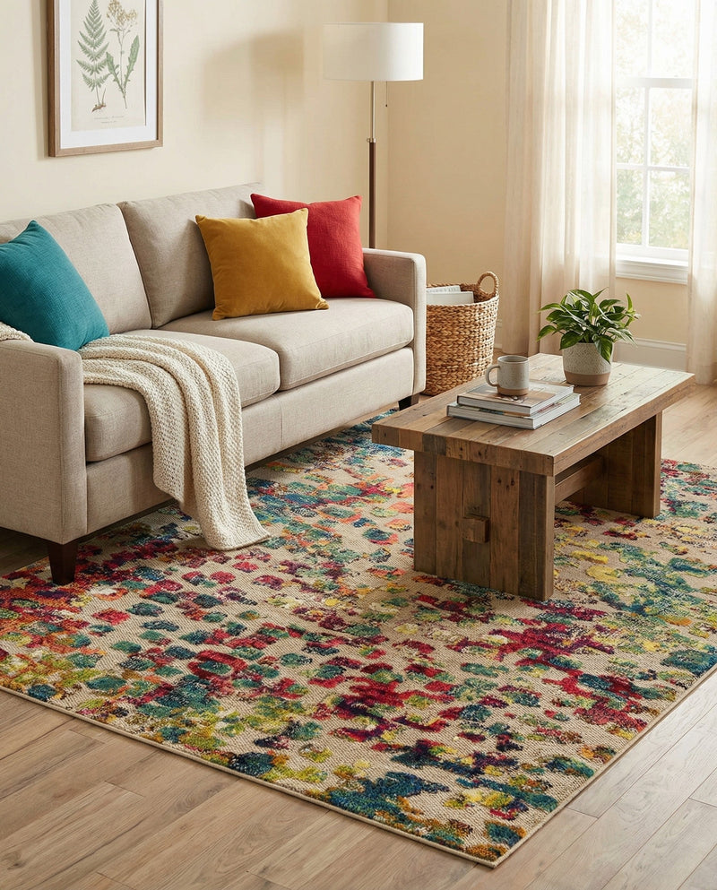 Outdoor Marrakesh Collection Area Rug -  Oujda Rectangle Multi  lifestyle 14