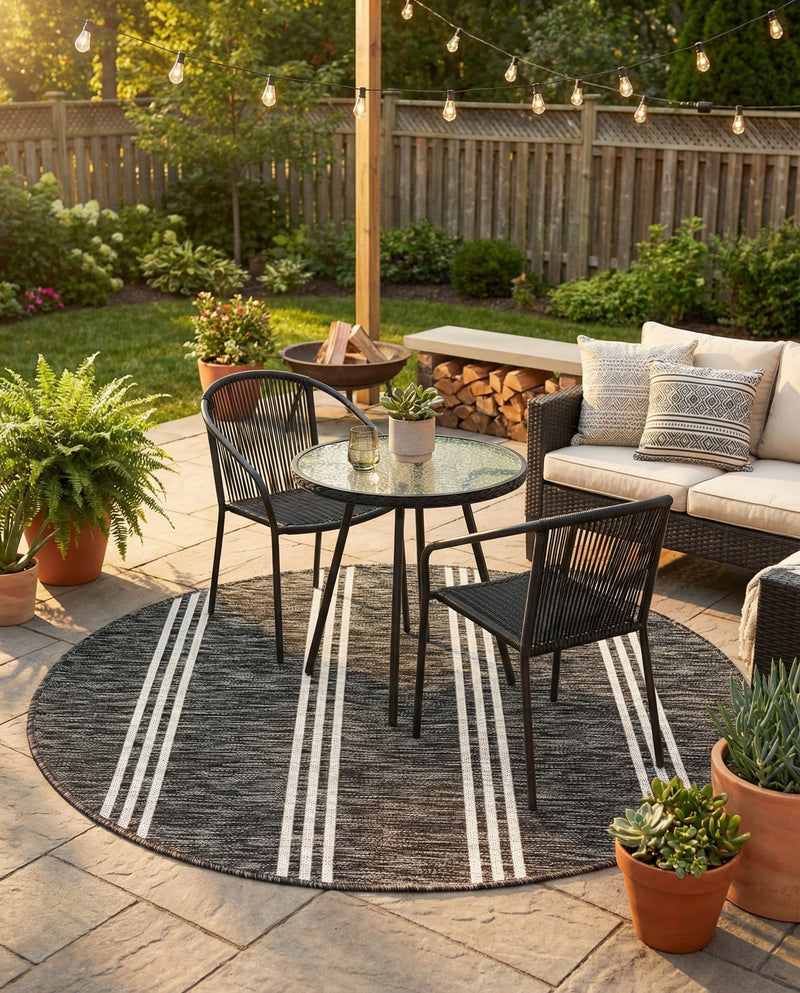 Urban Oasis Rugs Collection Area Rug -  District (Charcoal) Round Charcoal  lifestyle 23