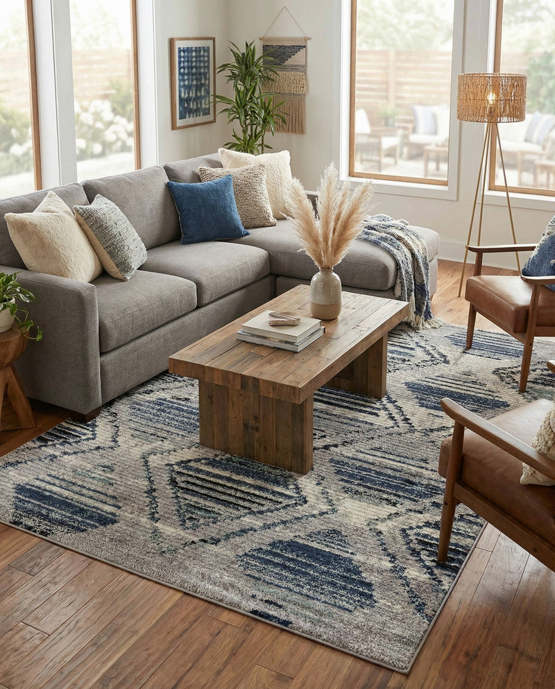Marrakech Mosaic Collection Area Rug -  Atlas Rectangle Blue Gray  lifestyle 20