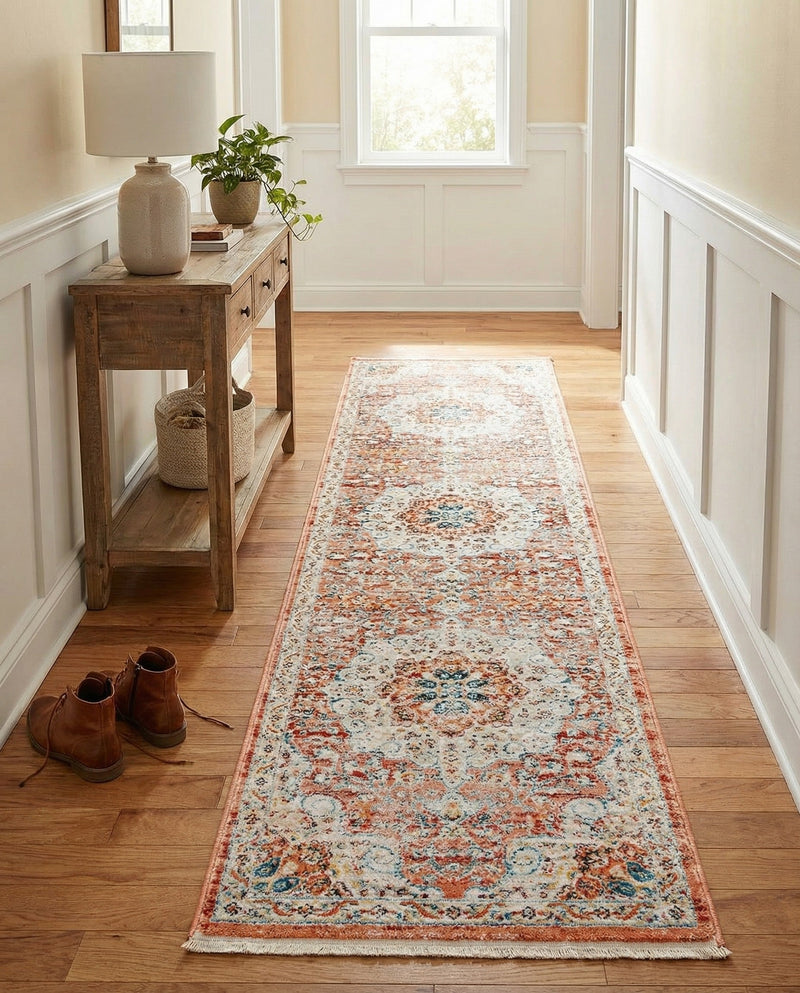 Coastal Haven Collection Area Rug - Seabreeze (Red) Runner Red  lifestyle 43