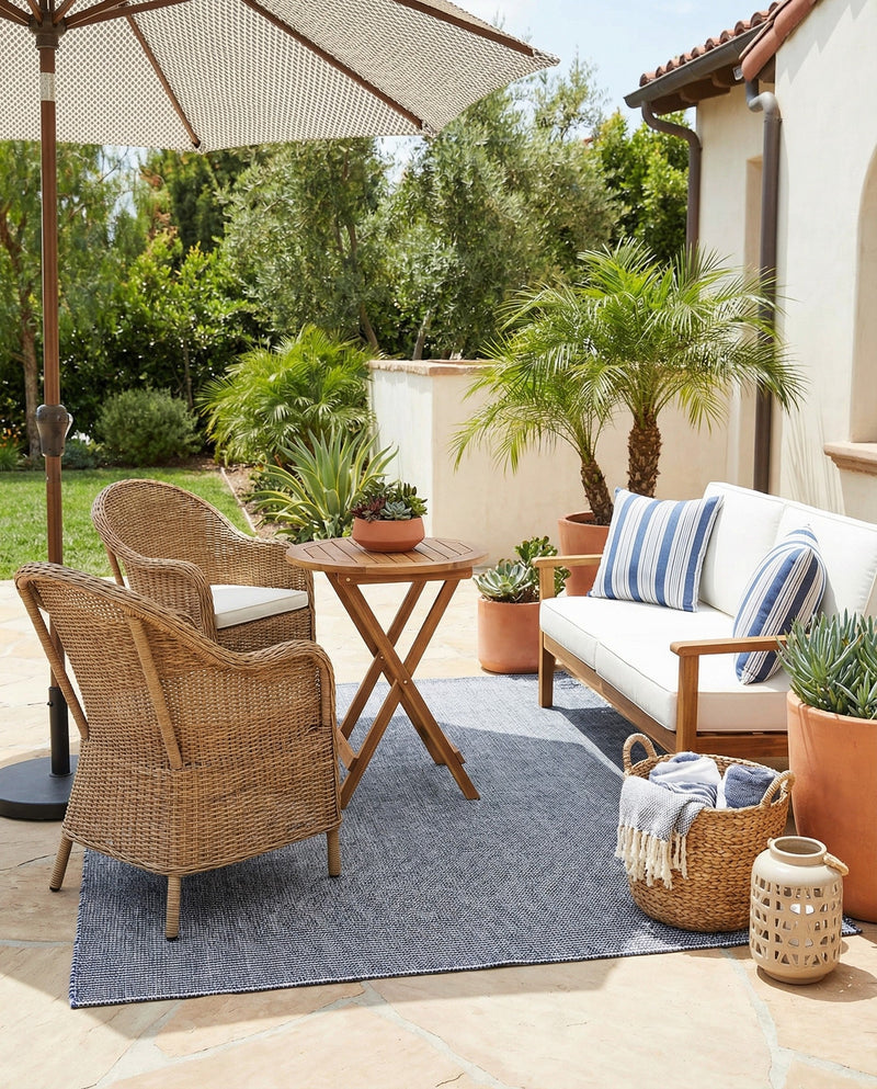 Jill Zarin Sedona Oasis Outdoor Collection Area Rug - Coconino (Navy Sky) Rectangle Navy Sky  lifestyle 14