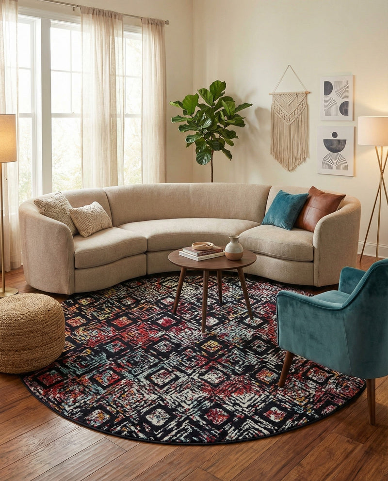 Brighton Terrace Collection Area Rug -  Ovingdean Round Multi  lifestyle 38