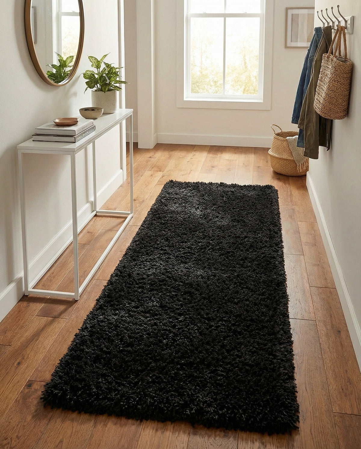 Eternal Plush Oasis Collection Area Rug -  Tranquility (Onyx Black) Runner Onyx Black  lifestyle 25
