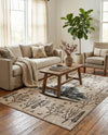 Coastal Haven Collection Area Rug -  Coastline Rectangle Beige  lifestyle 6