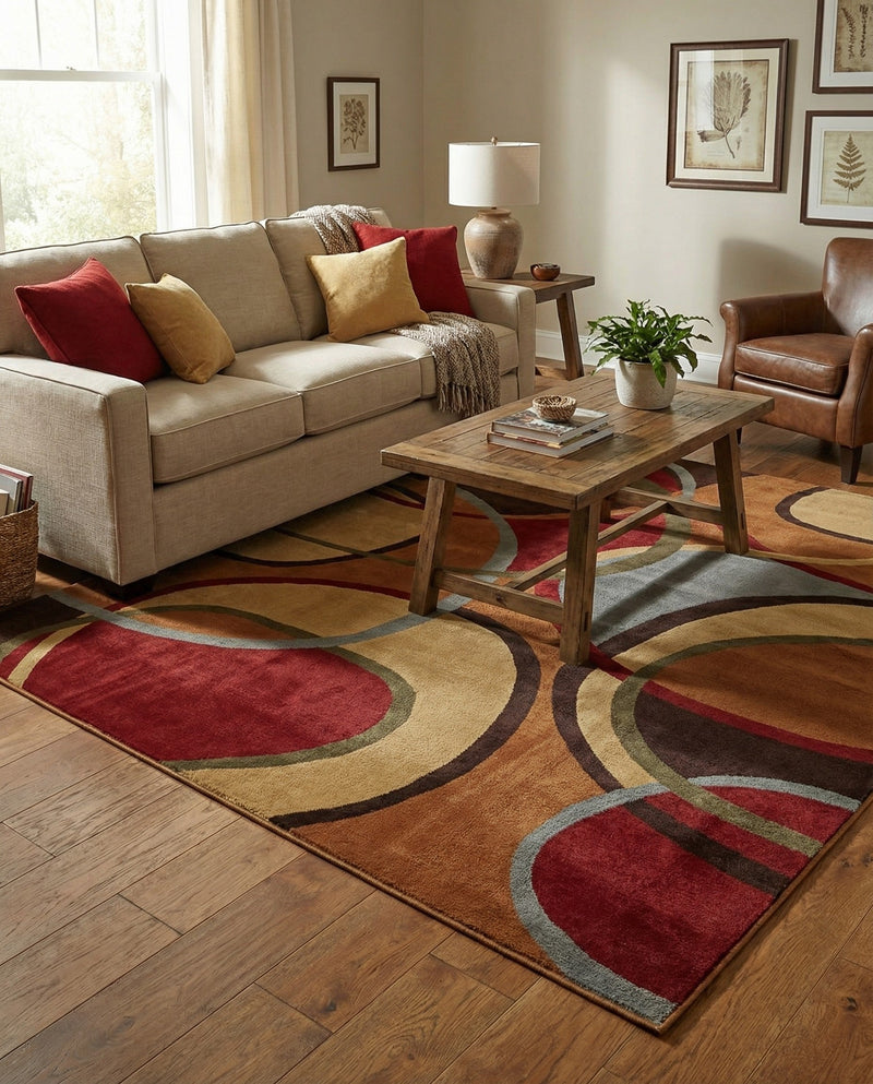 Bistro Lounge Collection Area Rug -  Macchiato Rectangle Multi  lifestyle 11