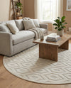 Garden Lattice Charm Collection Area Rug - Arbor (Ivory) Round Ivory  lifestyle 42