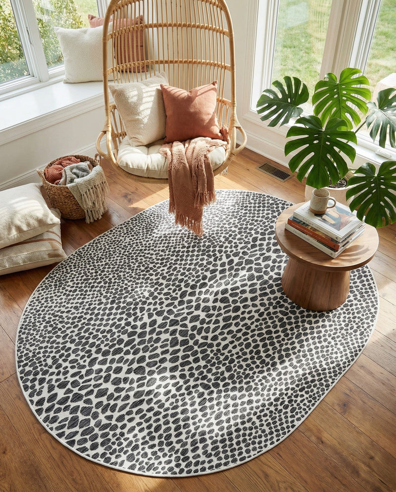 Urban Oasis Rugs Collection Area Rug -  Terrace (Black) Oval Black  lifestyle 61