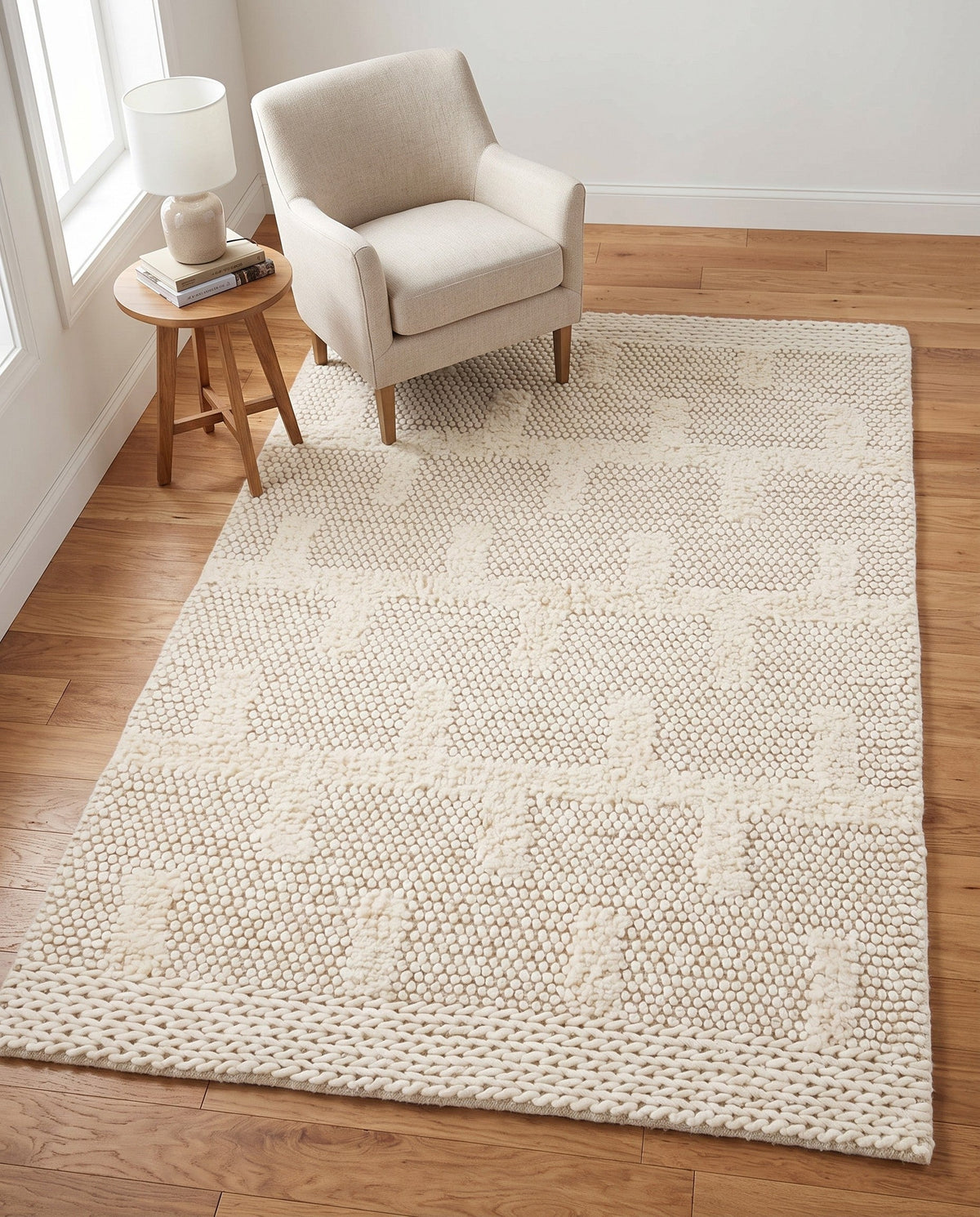 Lana Tasmanian Wool Collection Area Rug - Freycinet Rectangle Ivory  lifestyle 16
