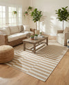 Seaside Stripes Collection Area Rug - Cabana (Taupe) Rectangle Taupe  lifestyle 31