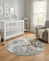 Wonder Tykes Collection Area Rug -  Enigma Round Gray  lifestyle 53