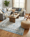 Savannah Elegance Collection Area Rug -  Tybee (Aqua Blue) Rectangle Aqua Blue  lifestyle 22