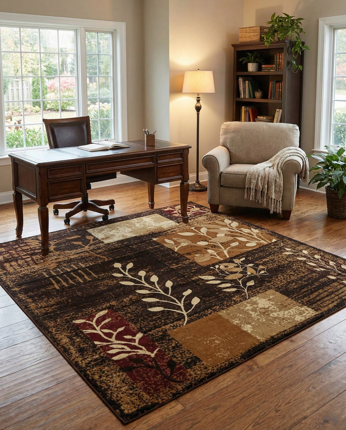 Bistro Lounge Collection Area Rug -  Affogato Square Brown  lifestyle 73