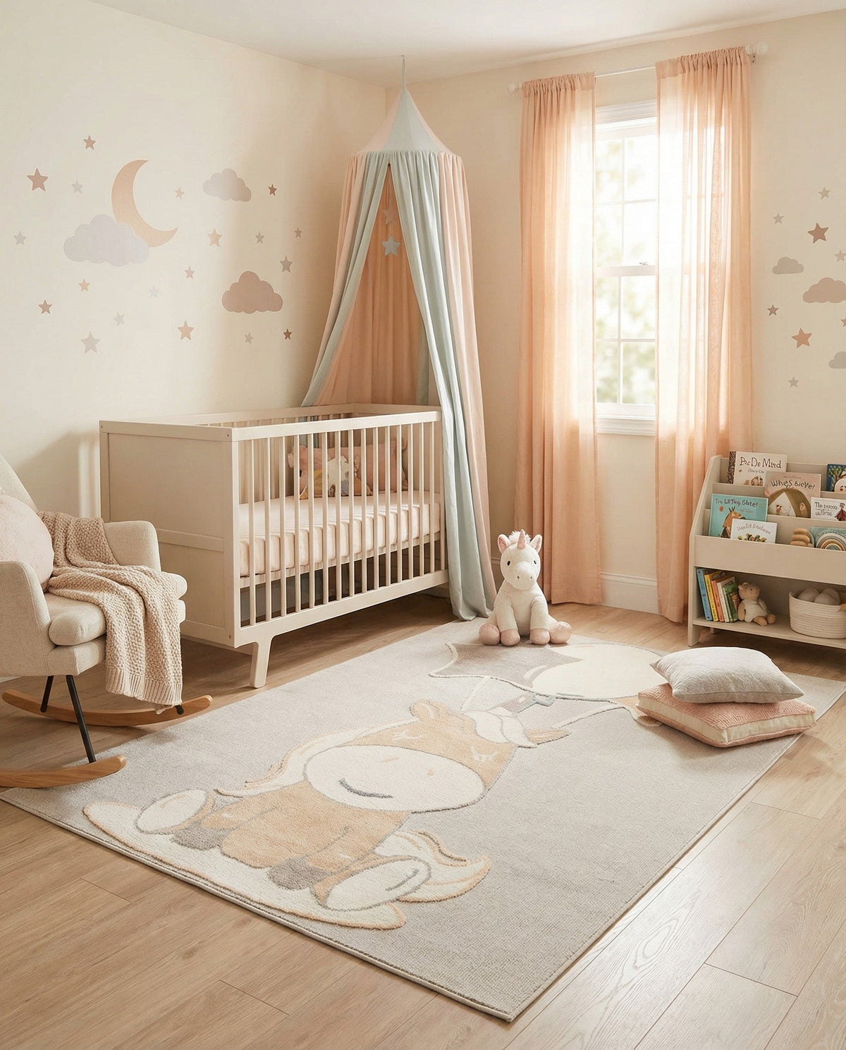 Wonder Tykes Collection Area Rug - Enchanted Rectangle Peach Blossom  lifestyle 8