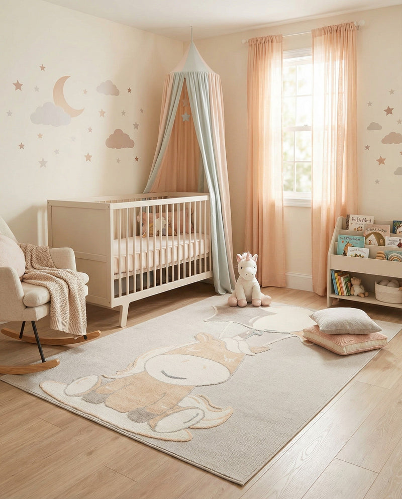 Wonder Tykes Collection Area Rug - Enchanted Rectangle Peach Blossom  lifestyle 8