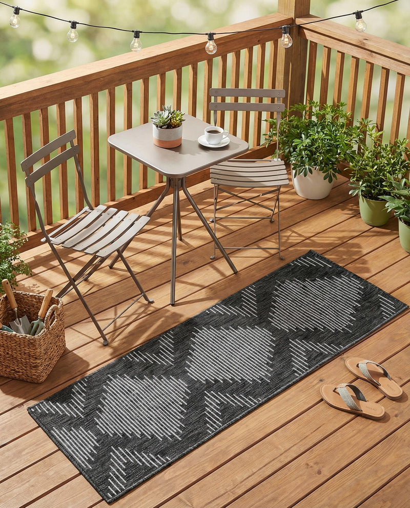 Urban Terrace Collection Area Rug -  Chelsea (Charcoal Gray) Runner Charcoal Gray  lifestyle 85