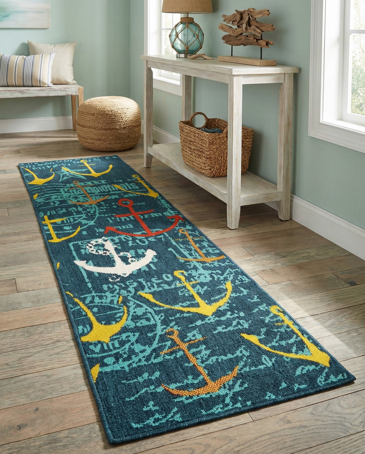 Seaside Haven Rugs Collection Area Rug -  Lighthouse Runner Navy Blue  lifestyle 58