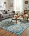 Arcadia Rugs Collection Area Rug -  Atlantis (Gray and Blue) Square Gray and Blue  lifestyle 56
