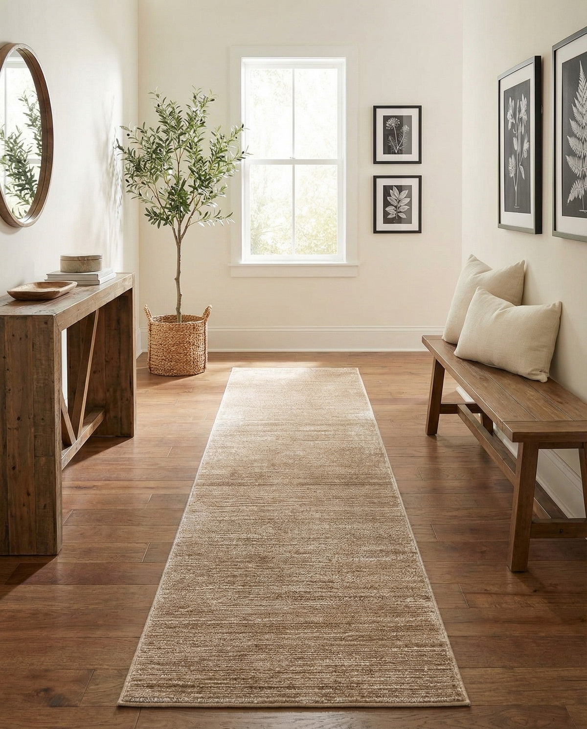 Bloomsbury Elegance Collection Area Rug -  Kensington (Beige) Runner Beige  lifestyle 37