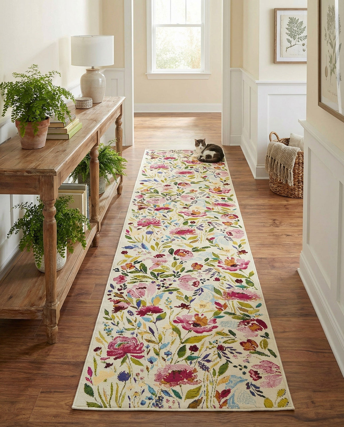 Seaside Blooms Collection Area Rug -  Meadow Runner Multi  lifestyle 102