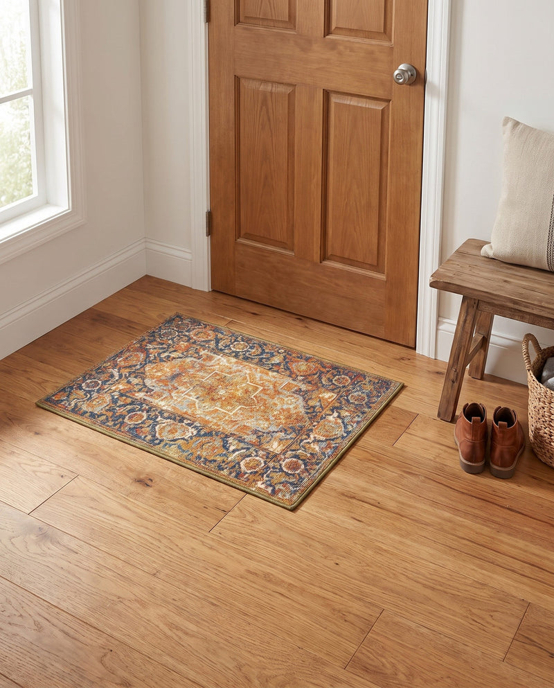 Patio Heritage Collection Area Rug -  Haven Rectangle Rust Red  lifestyle 60
