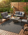 Seaside Serenity Collection Area Rug - Veranda (Black) Rectangle Black  lifestyle 22