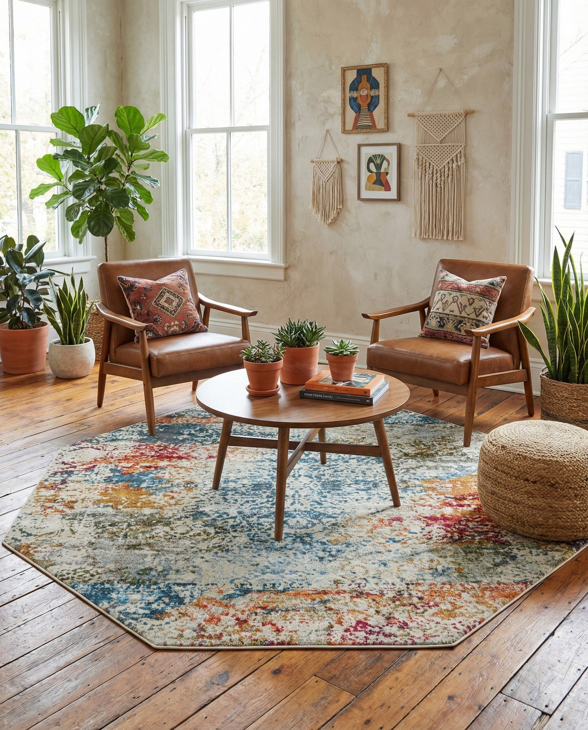 Caribbean Breeze Collection Area Rug -  Isla Octagon Cream  lifestyle 97