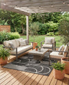 Urban Terrace Collection Area Rug -  Greenwich Rectangle Black and White  lifestyle 12