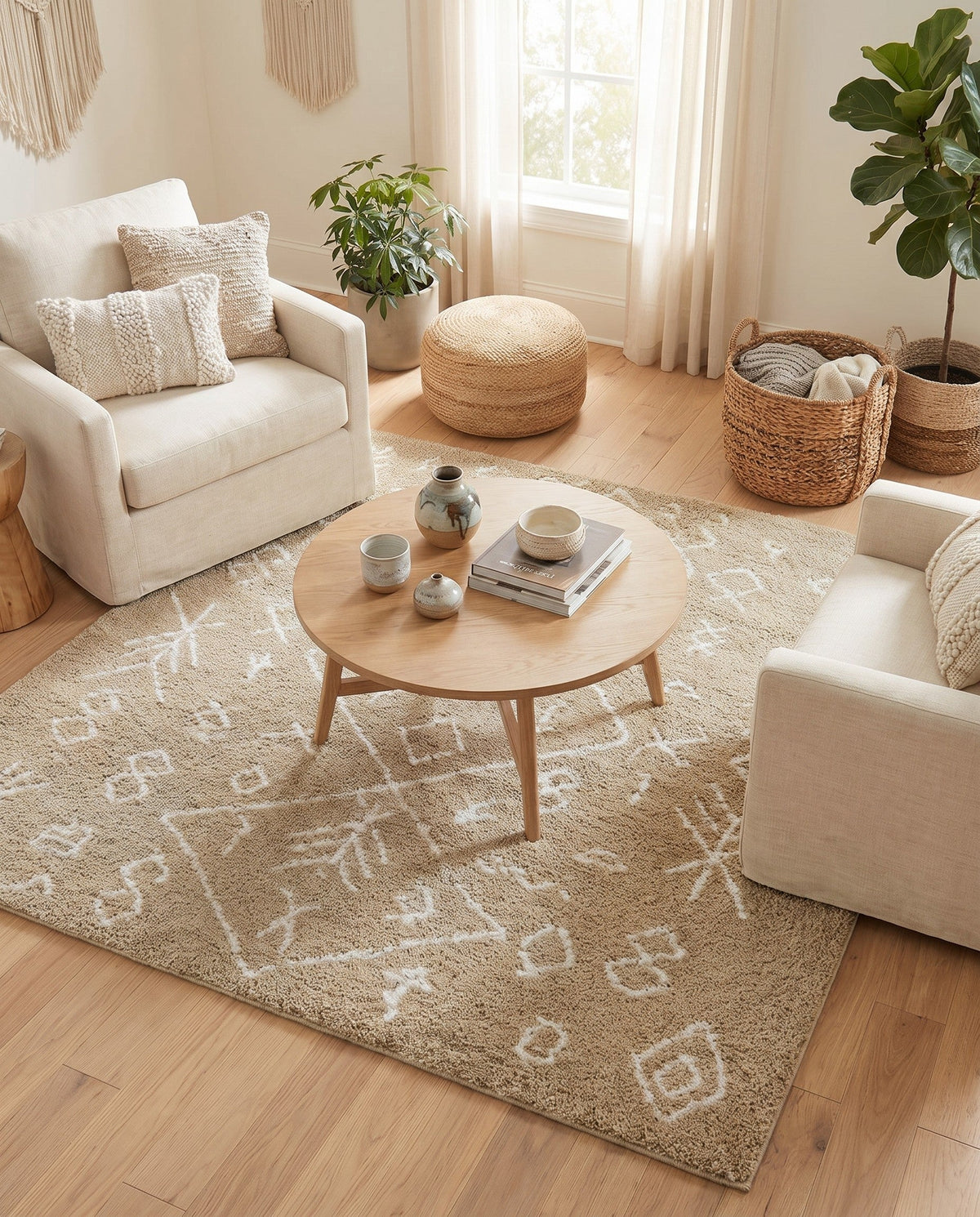 Casablanca Comfort Collection Area Rug - Sahara Square Taupe  lifestyle 134