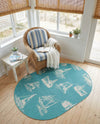 Seaside Haven Rugs Collection Area Rug -  Beachcomber Oval Teal  lifestyle 63