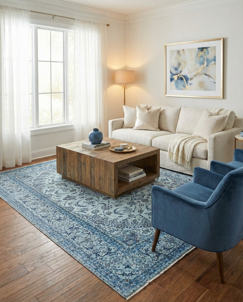 Bazaar Chic Collection Area Rug -  El Jadida Rectangle Blue  lifestyle 17