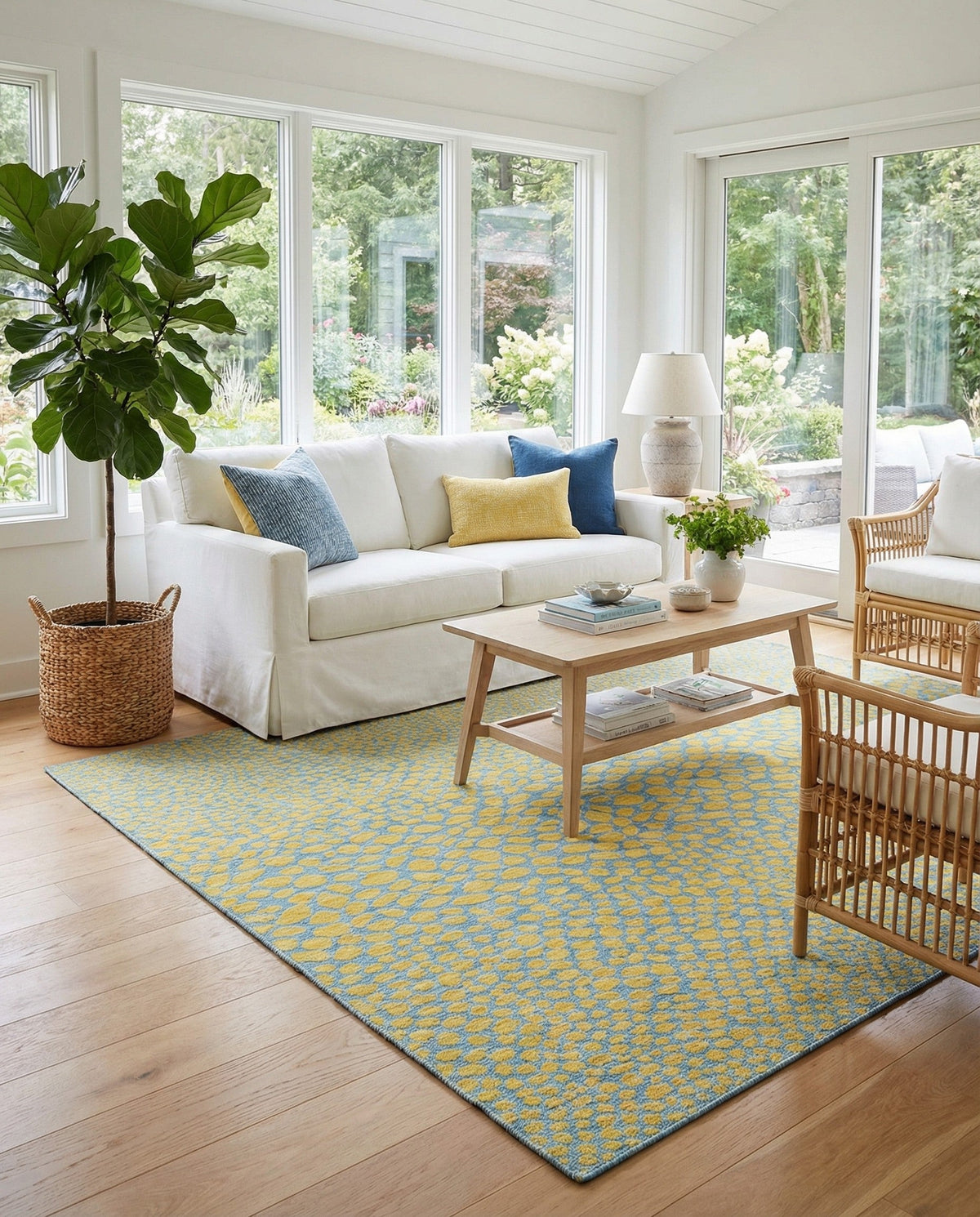 Urban Oasis Rugs Collection Area Rug -  Terrace (Yellow and Aqua) Rectangle Yellow and Aqua  lifestyle 3