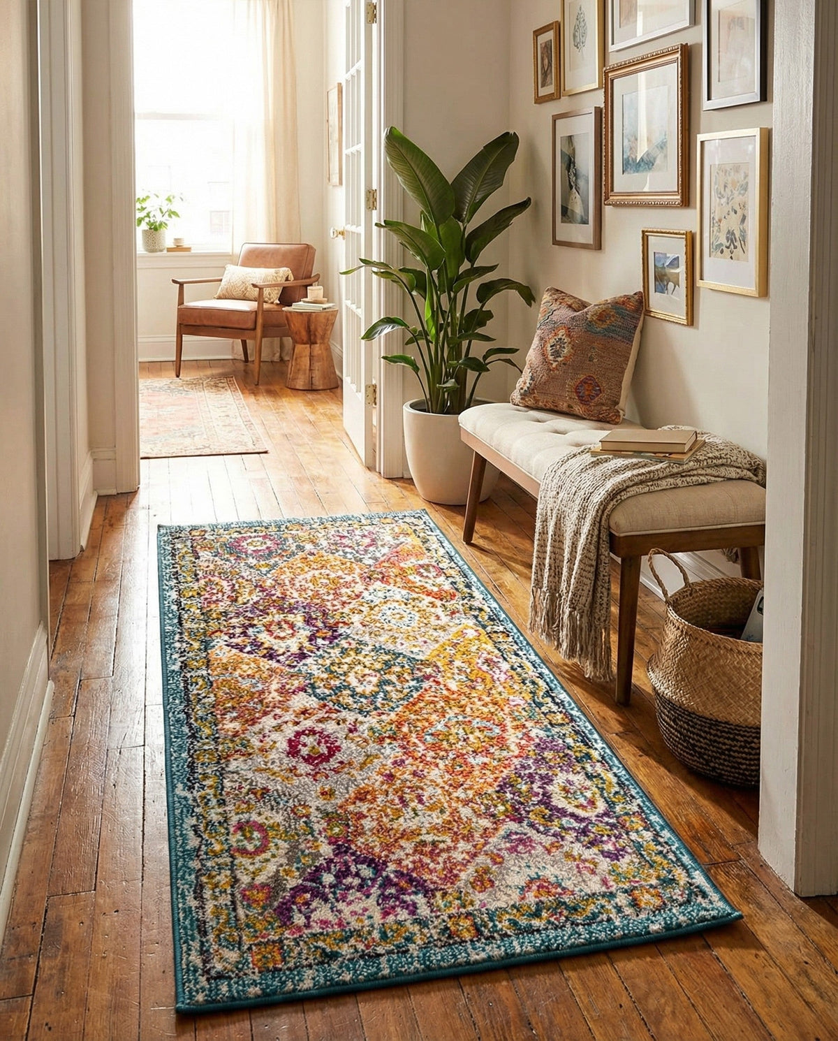 Brighton Terrace Collection Area Rug -  Rottingdean (Multi) Runner Multi  lifestyle 89