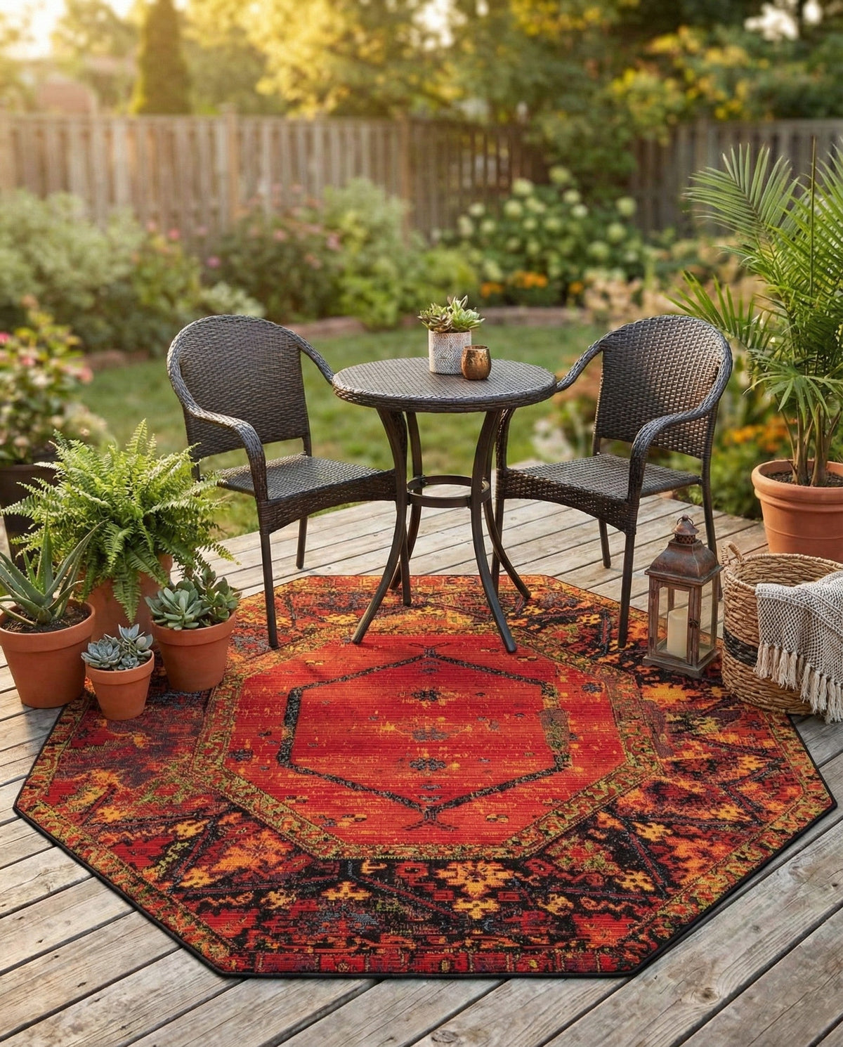 Safari Escape Rugs Collection Area Rug - Serengeti Octagon Multi  lifestyle 125