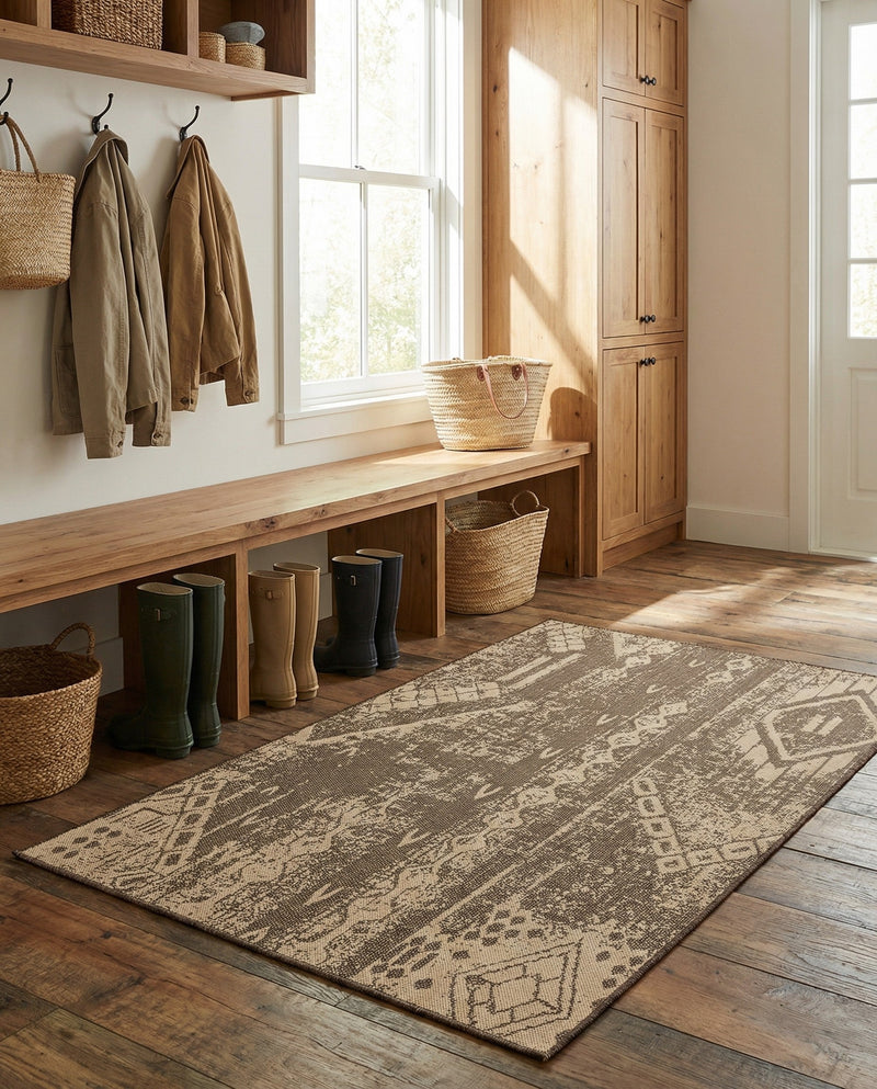 Sahara Sands Collection Area Rug -  Berenice Rectangle Natural and Brown  lifestyle 6