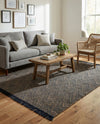 Woven Seaside Jute Collection Area Rug - Oia Rectangle Navy Blue and White  lifestyle 36