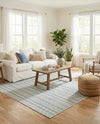 Seaside Stripes Collection Area Rug -  Boardwalk (Teal) Rectangle Teal  lifestyle 5