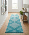 Seychelles Stripes Collection Area Rug - Mahe (Turquoise) Runner Turquoise  lifestyle 51