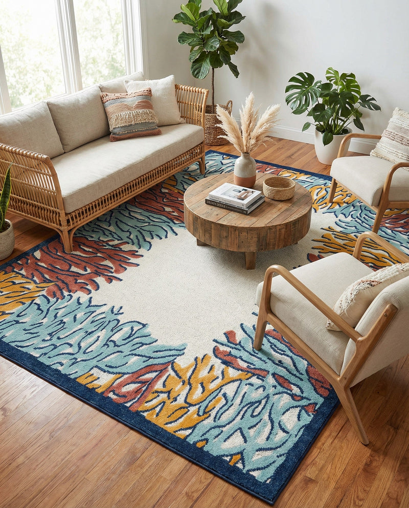 Caribbean Terrace Collection Area Rug -  Tortola Rectangle Multi  lifestyle 11
