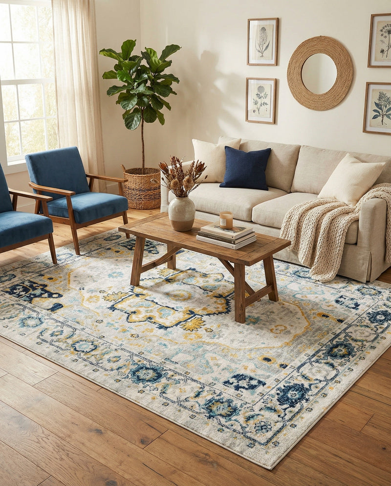 Parisian Elegance Collection Area Rug - Versailles (Gray) Rectangle Gray  lifestyle 8