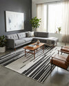 Urban Terrace Collection Area Rug -  Riverside Rectangle Black and White  lifestyle 8
